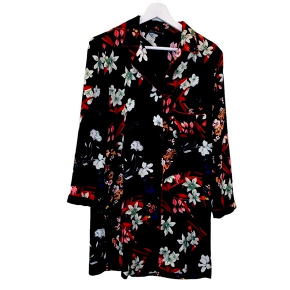 Zara Floral Soft Button Down Kimono - Picture 1 of 9